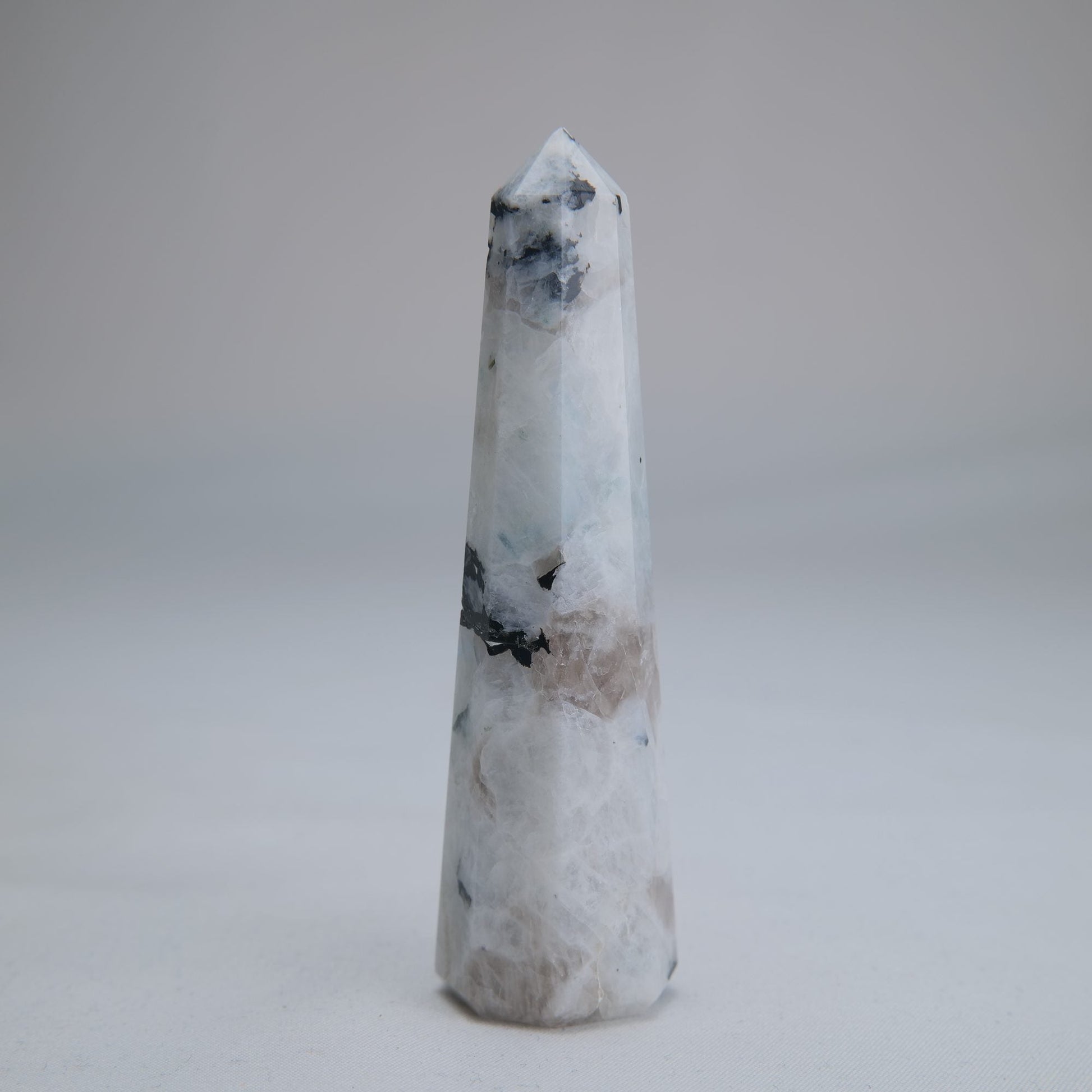 Rainbow Moonstone Obelisk 67g 90mm - Luna Panther