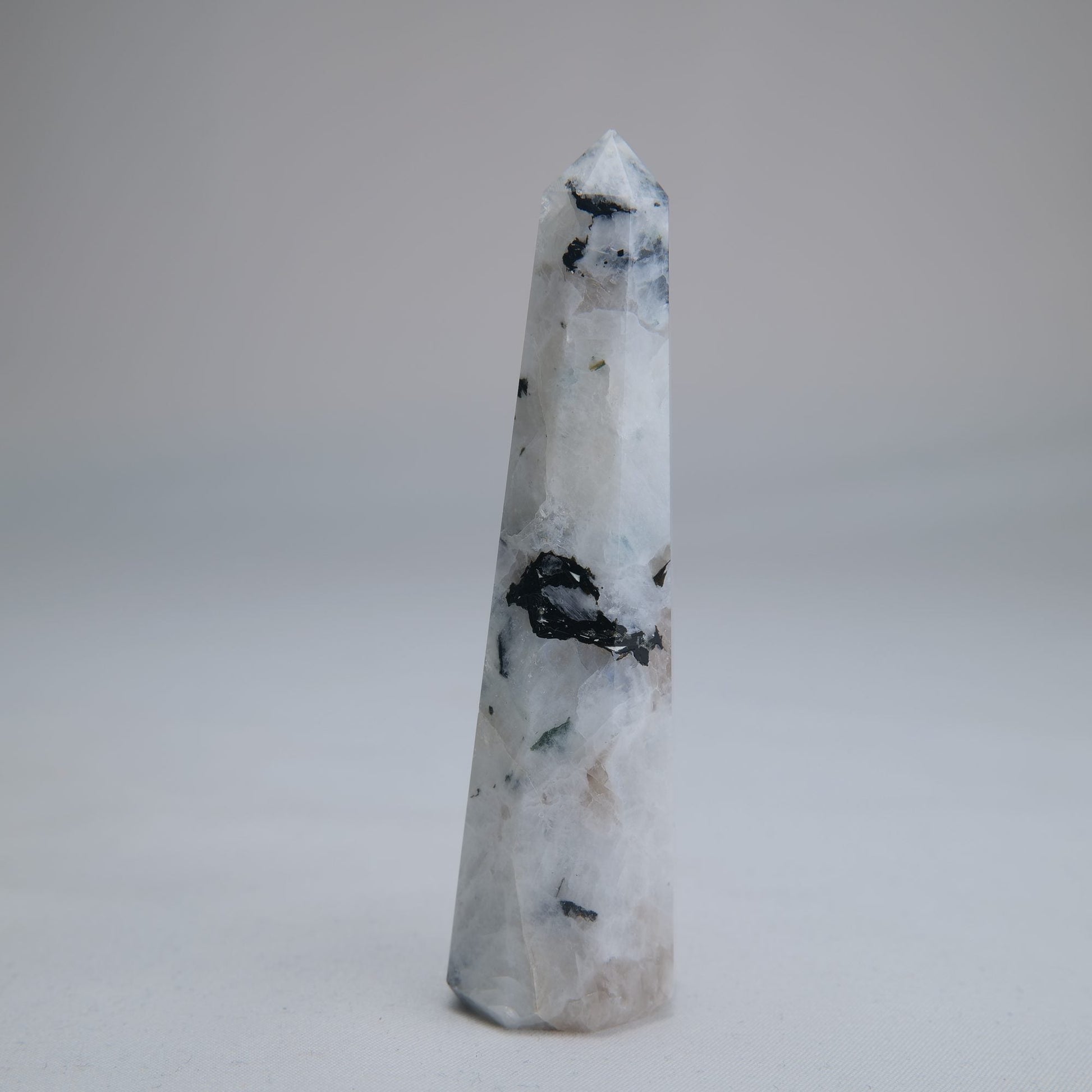 Rainbow Moonstone Obelisk 67g 90mm - Luna Panther