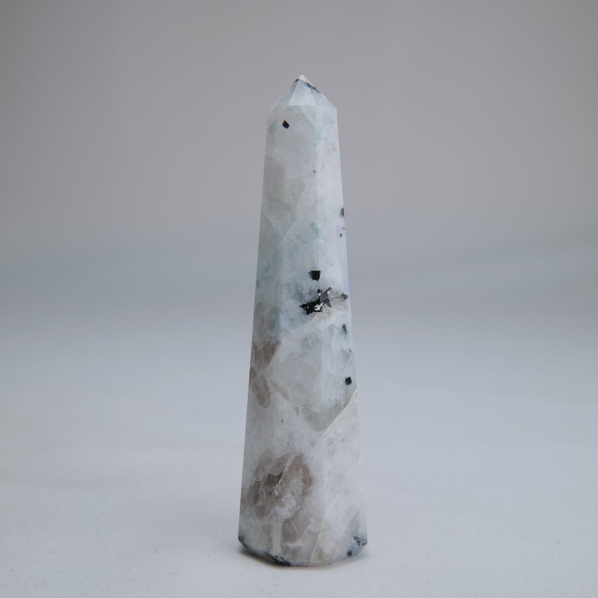 Rainbow Moonstone Obelisk 67g 90mm - Luna Panther