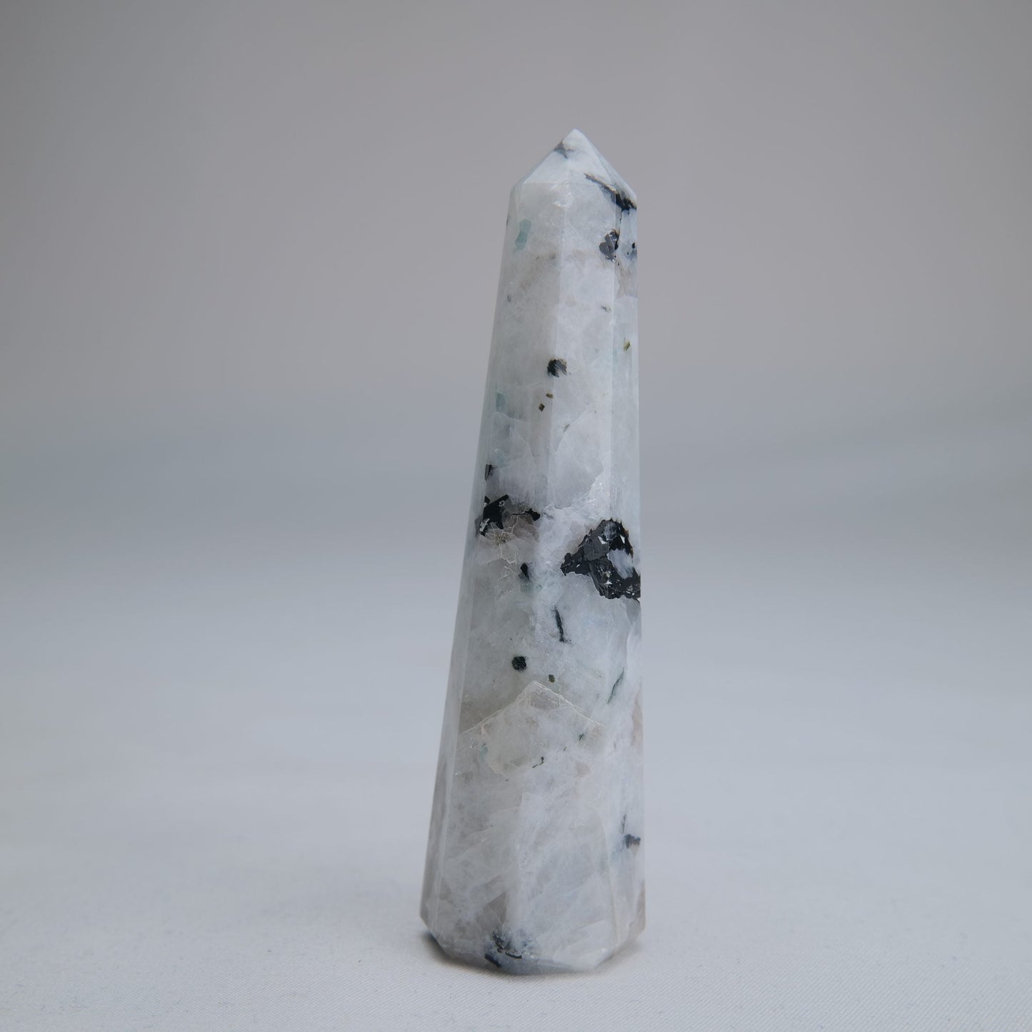 Rainbow Moonstone Obelisk 67g 90mm - Luna Panther