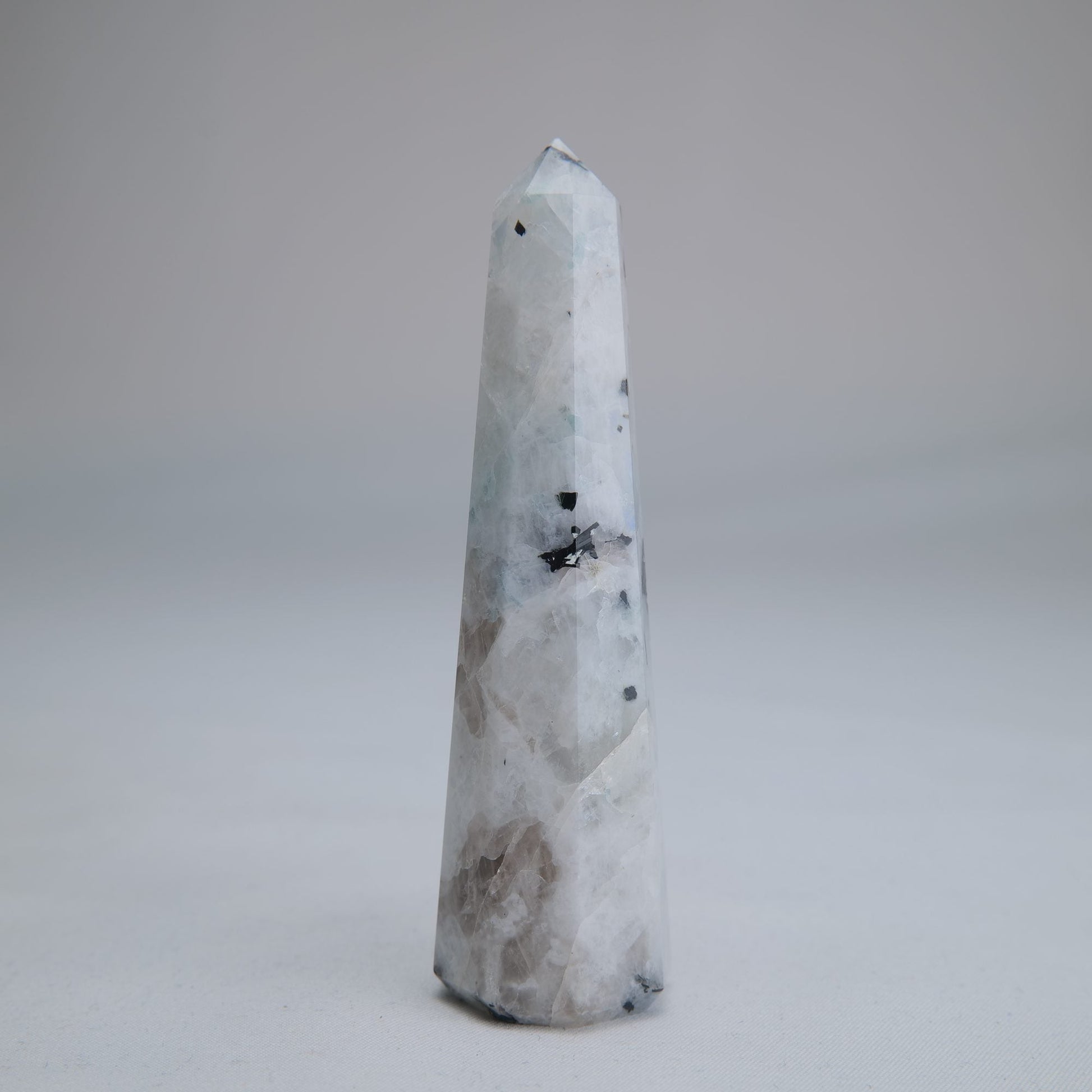 Rainbow Moonstone Obelisk 67g 90mm - Luna Panther