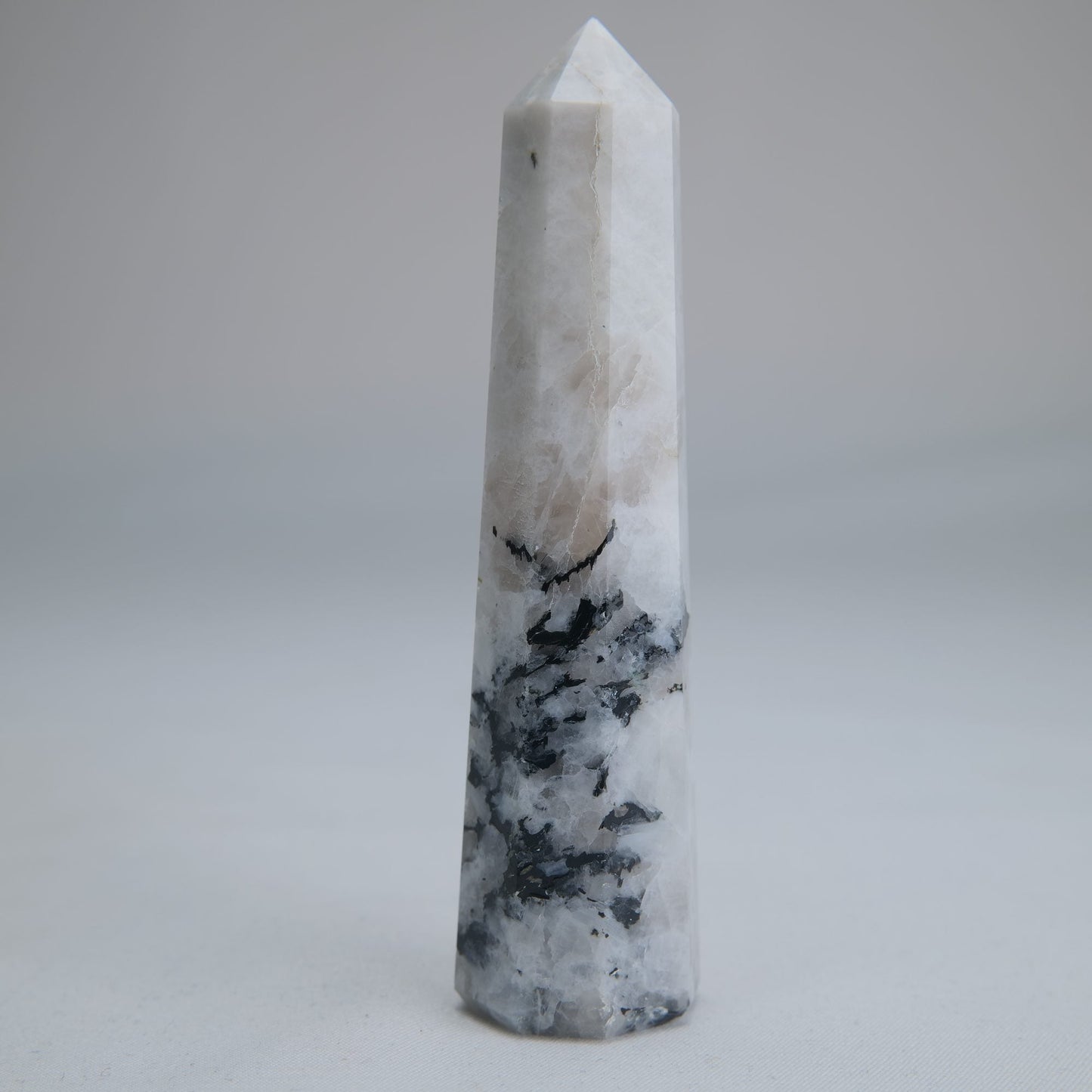 Rainbow Moonstone Obelisk 73g 95mm - Luna Panther