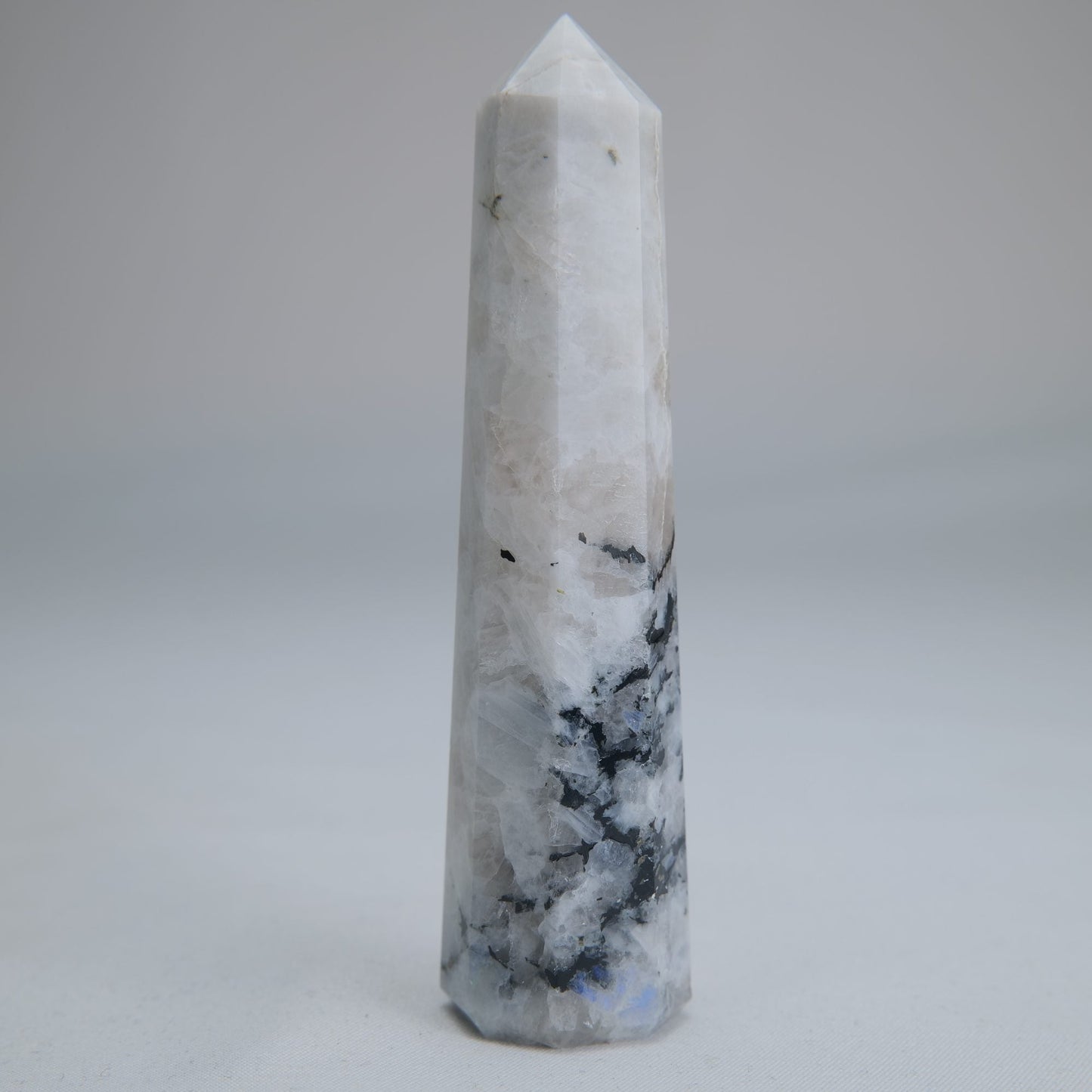 Rainbow Moonstone Obelisk 73g 95mm - Luna Panther