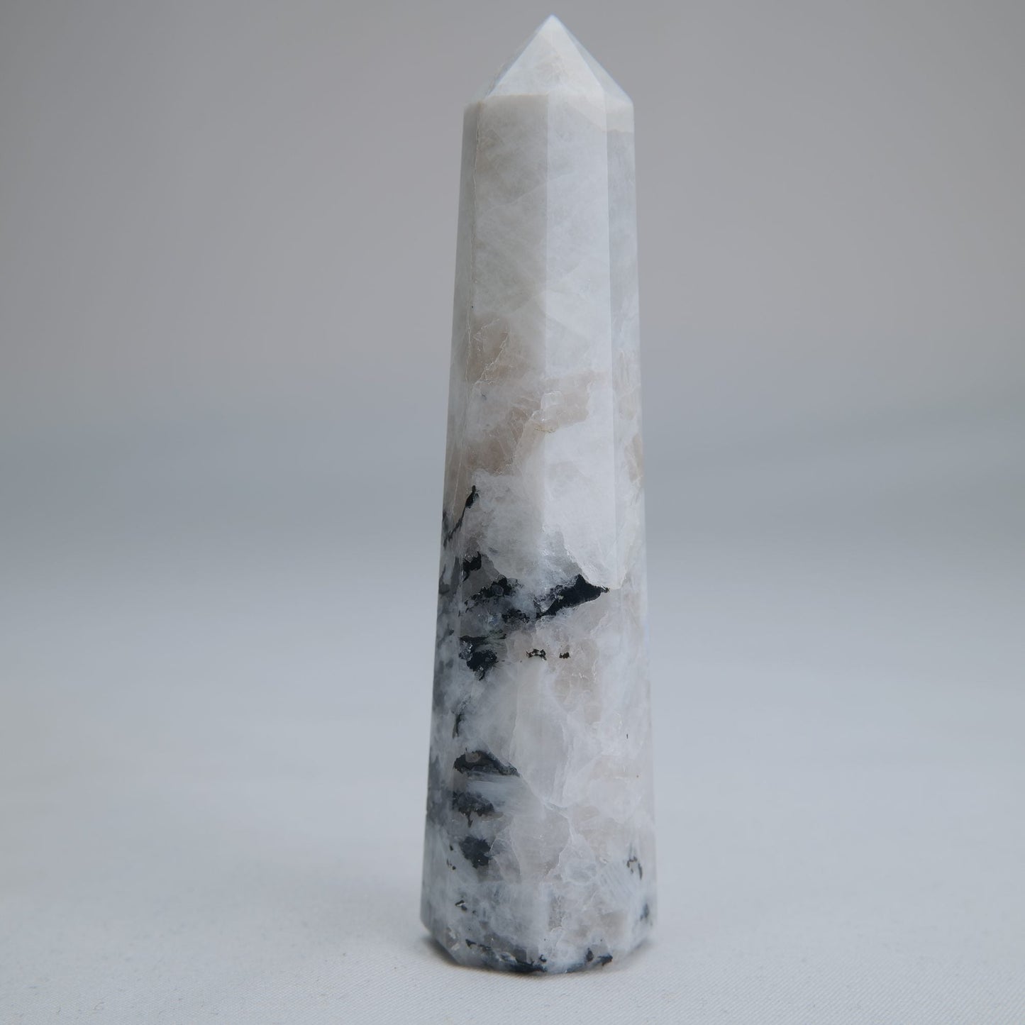 Rainbow Moonstone Obelisk 73g 95mm - Luna Panther