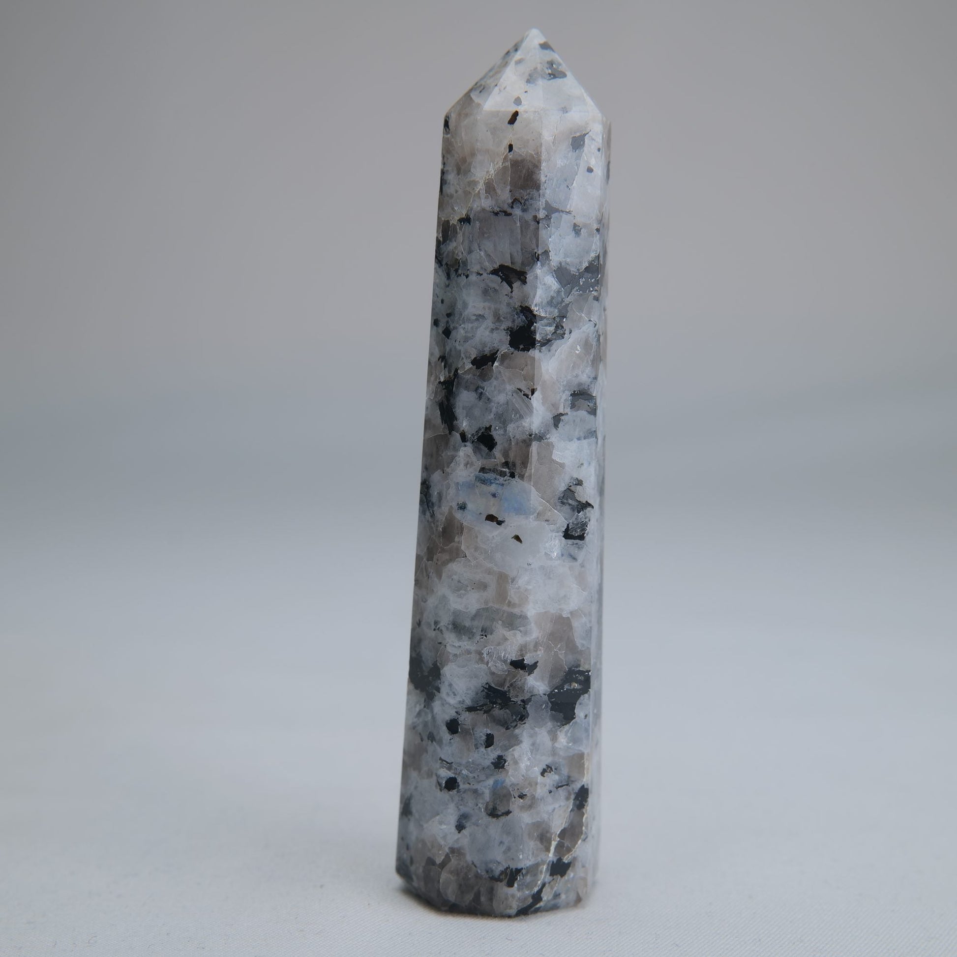 Rainbow Moonstone Obelisk 73g 95mm - Luna Panther