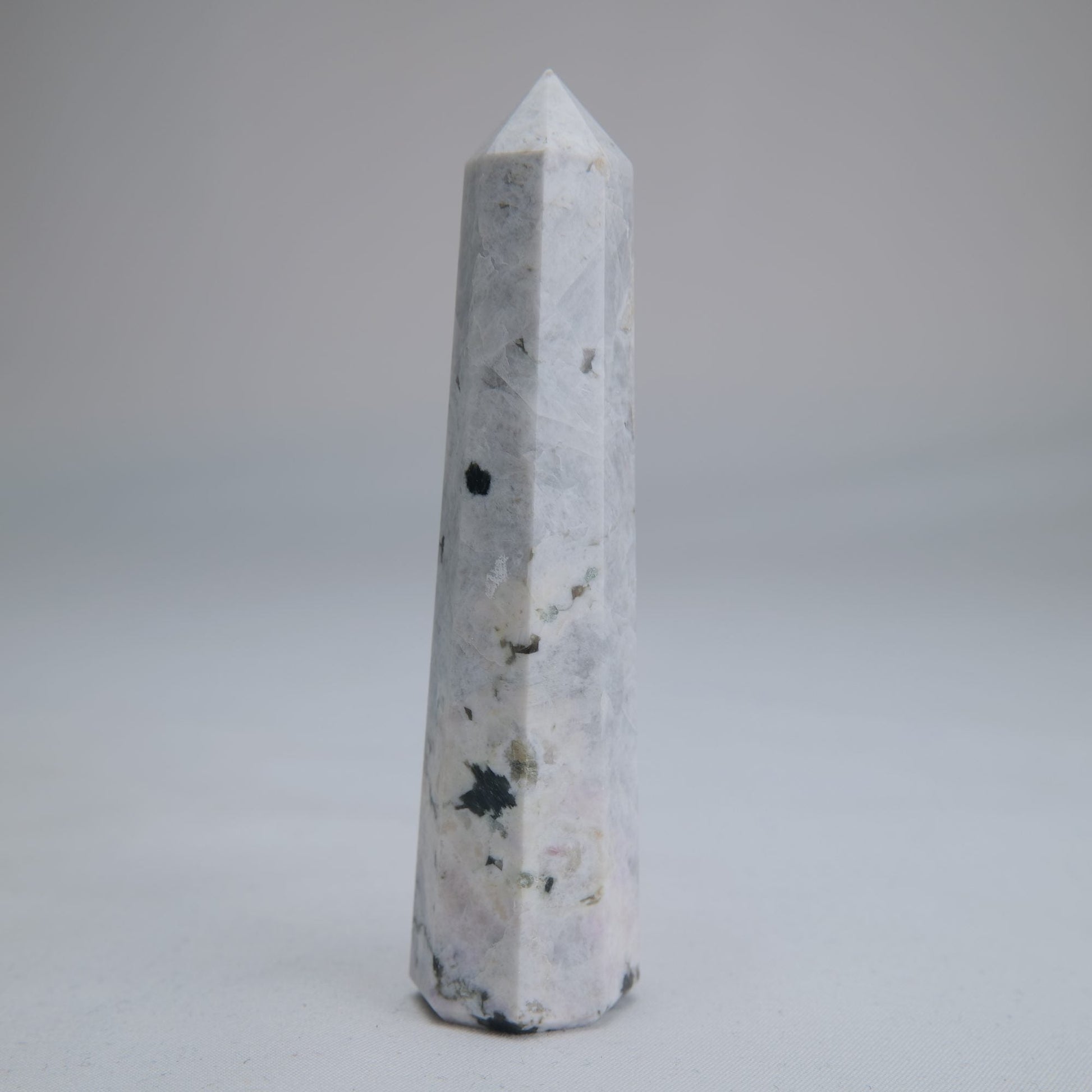 Rainbow Moonstone Obelisk 76g 100mm - Luna Panther