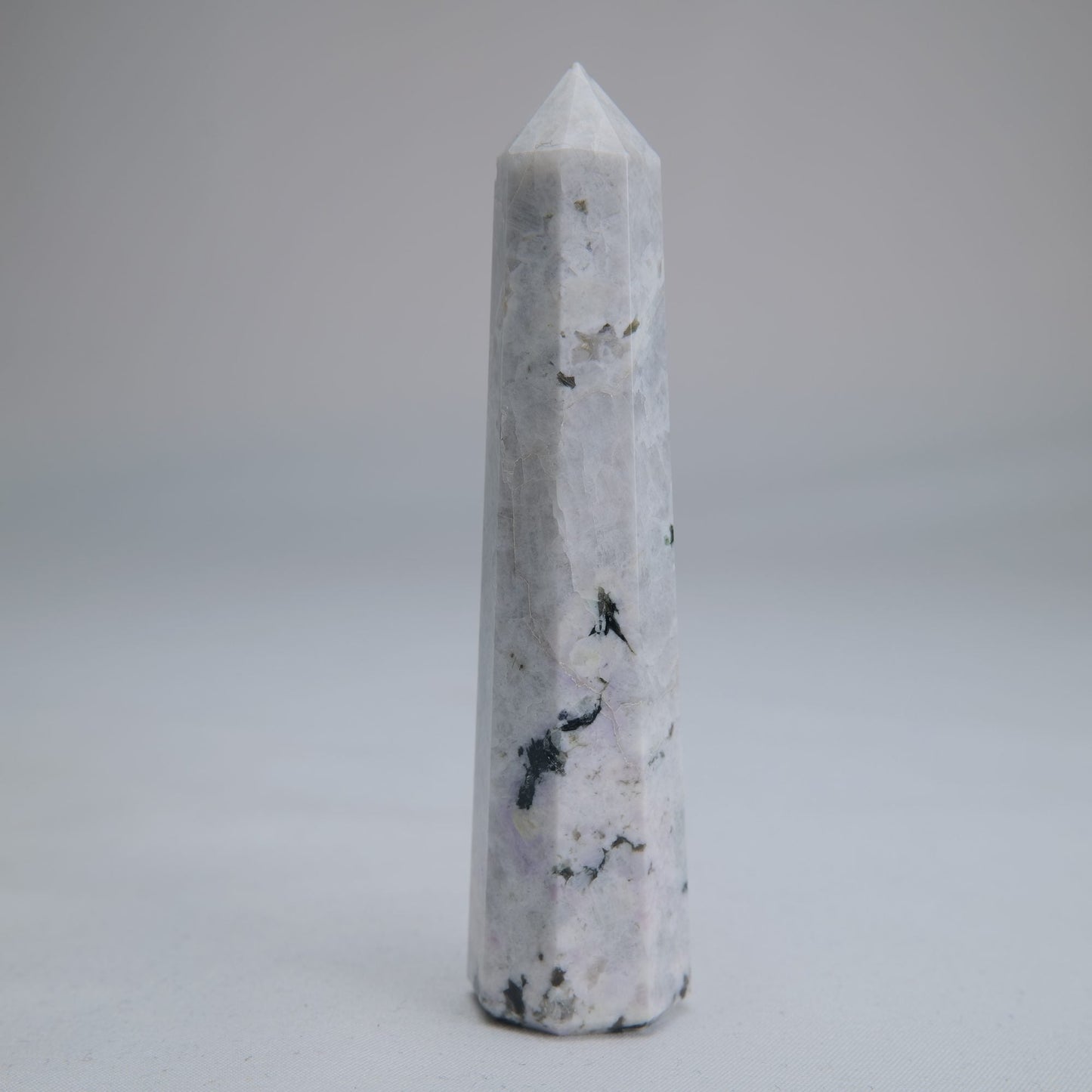 Rainbow Moonstone Obelisk 76g 100mm - Luna Panther