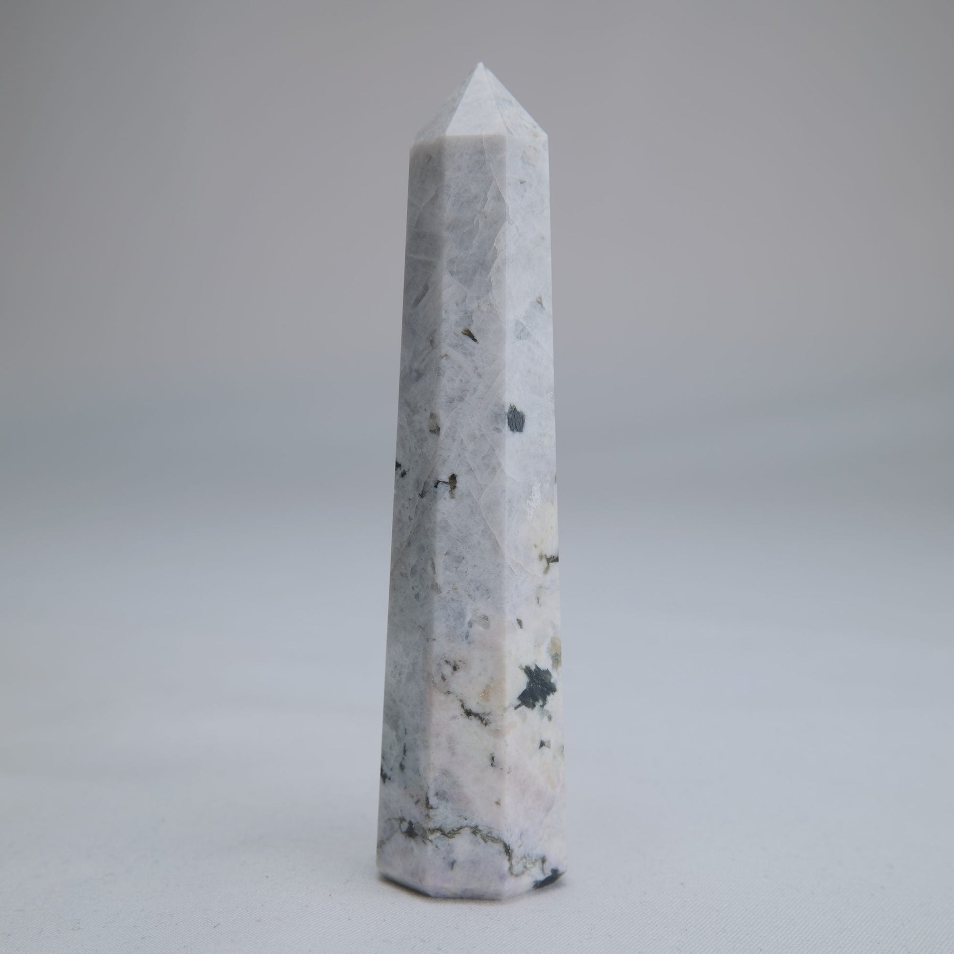 Rainbow Moonstone Obelisk 76g 100mm - Luna Panther