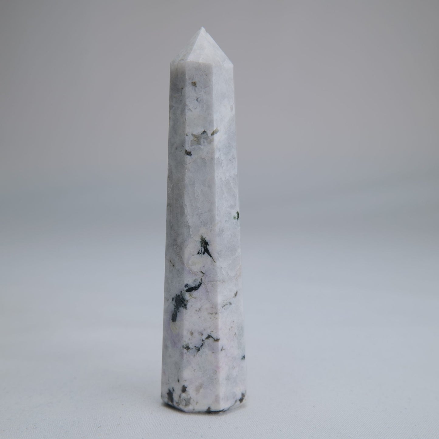 Rainbow Moonstone Obelisk 76g 100mm - Luna Panther