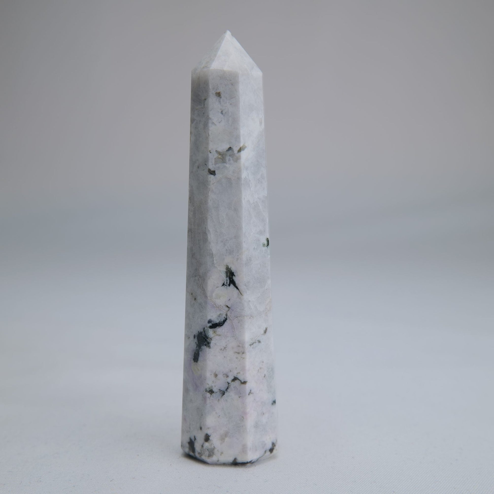 Rainbow Moonstone Obelisk 76g 100mm - Luna Panther