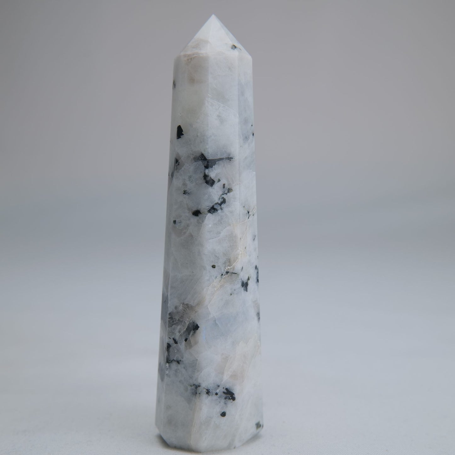 Rainbow Moonstone Obelisk 87g 100mm - Luna Panther