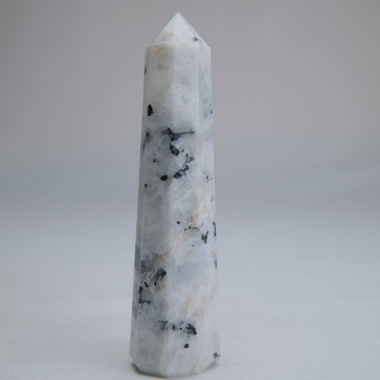 Rainbow Moonstone Obelisk 87g 100mm - Luna Panther