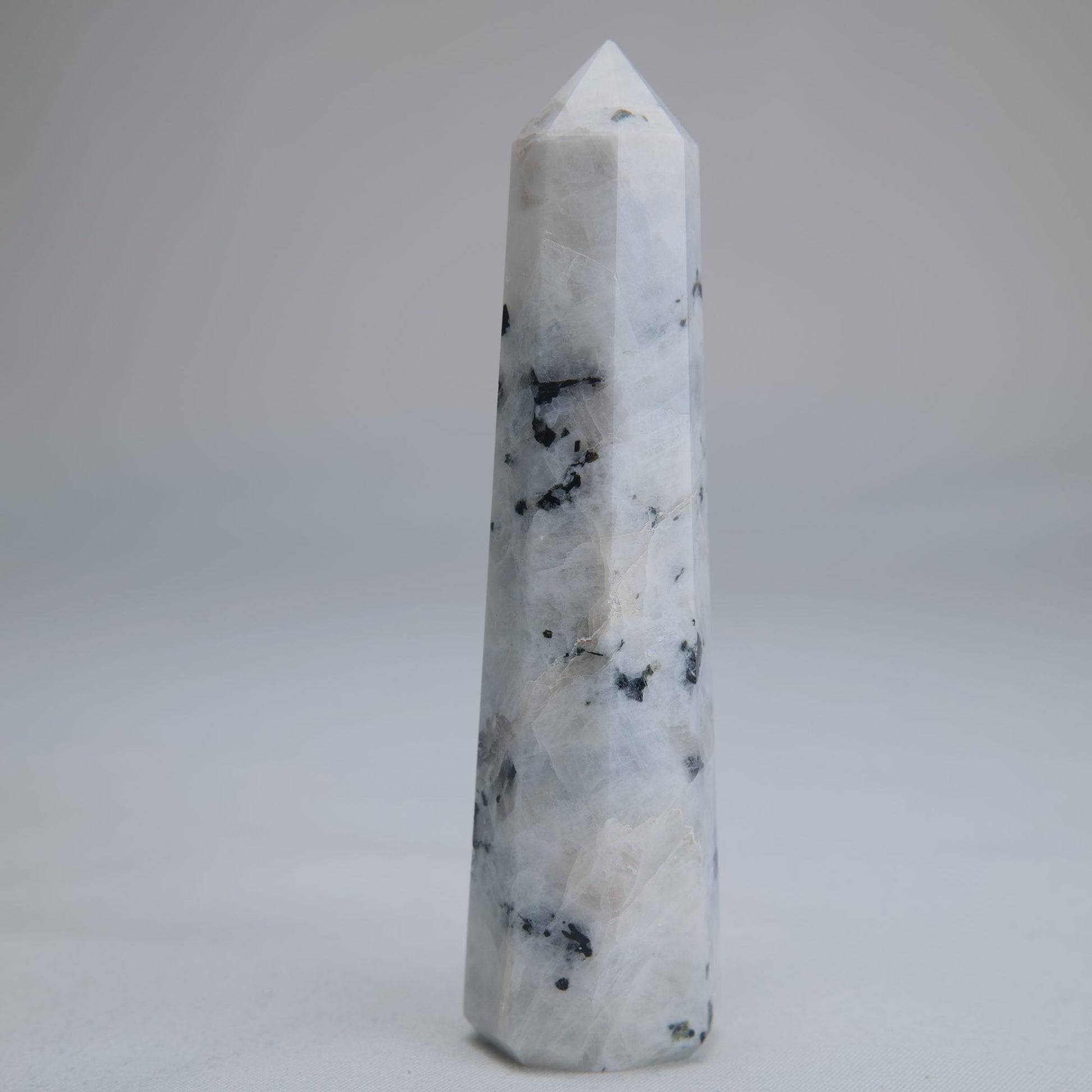 Rainbow Moonstone Obelisk 87g 100mm - Luna Panther