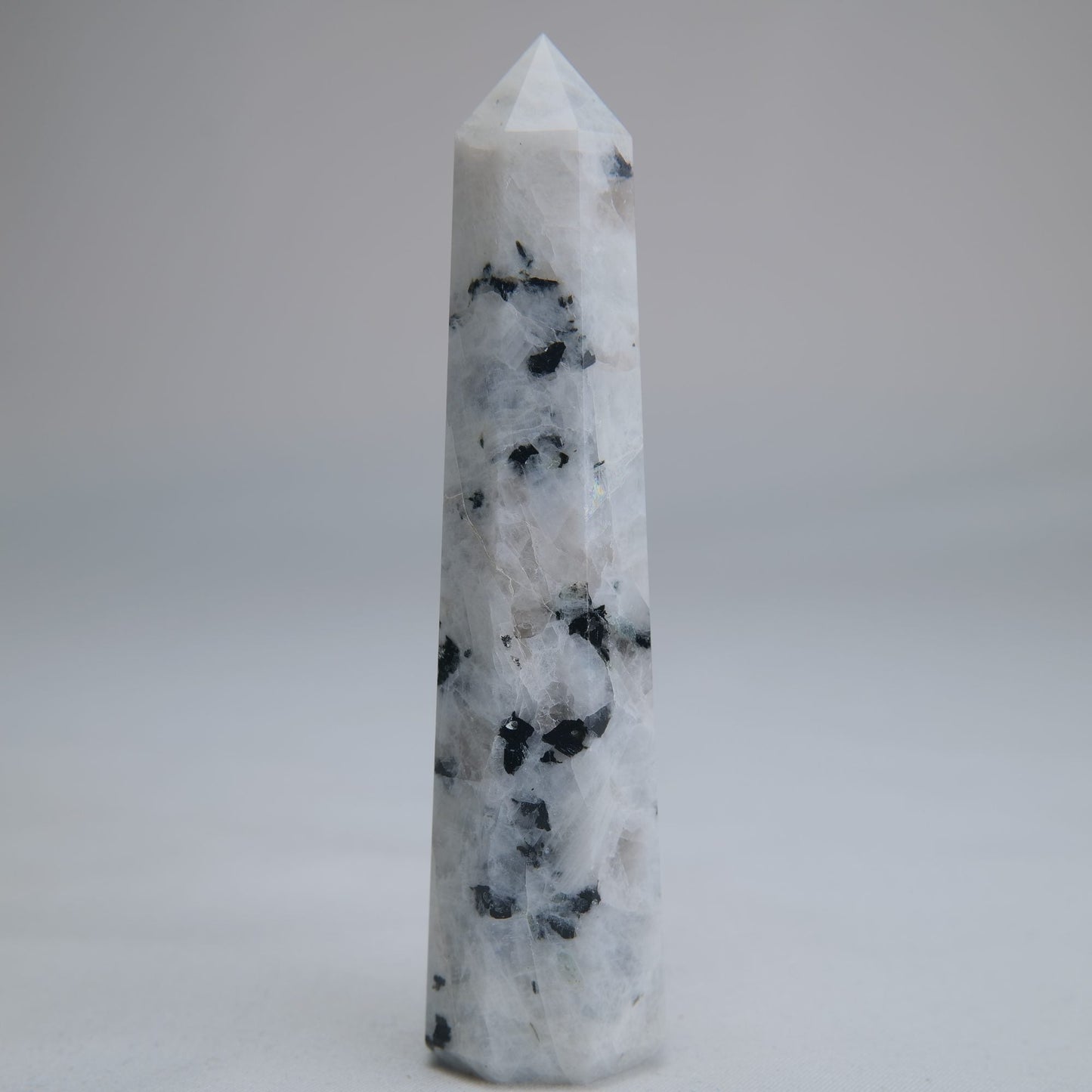Rainbow Moonstone Obelisk 87g 100mm - Luna Panther