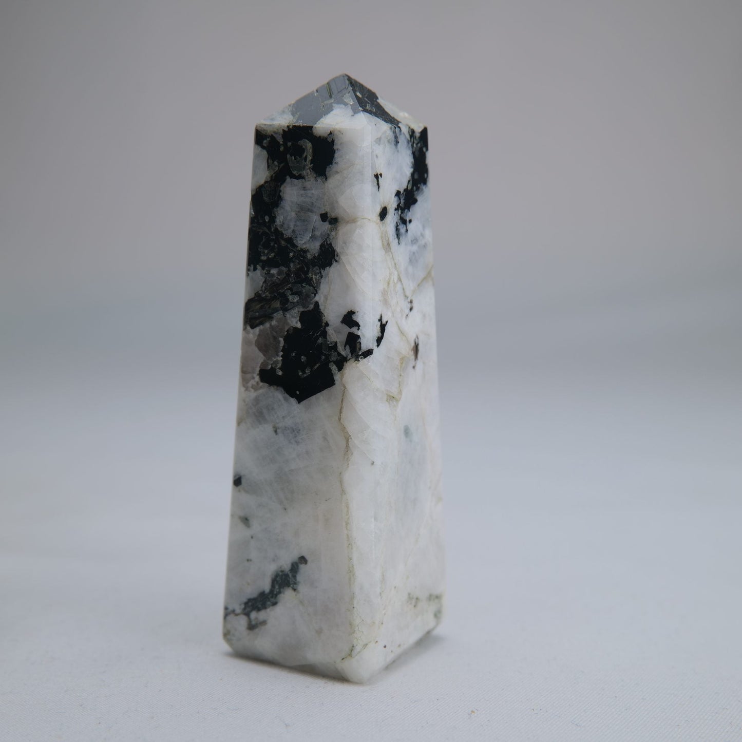 Rainbow Moonstone Tower 100g 80mm - Luna Panther