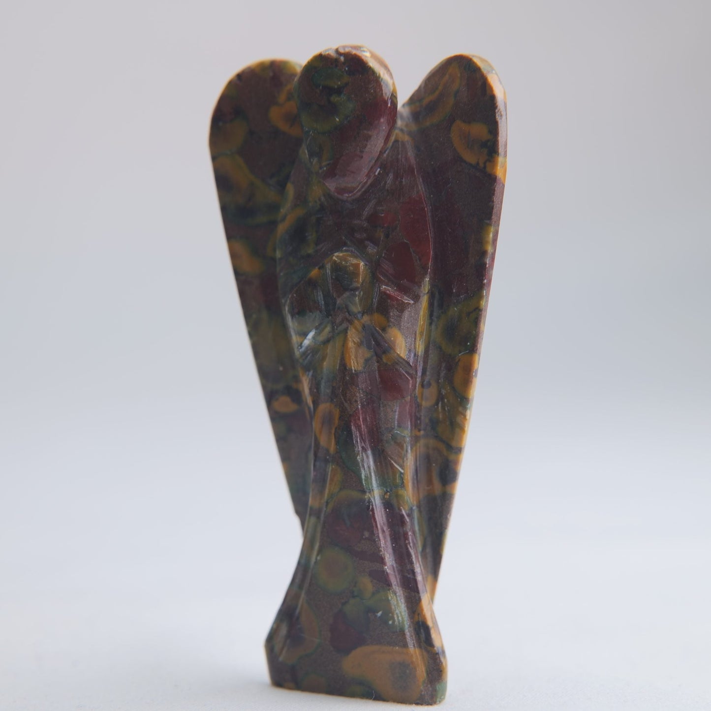 Rainforest Jasper Angel Carving 38g 80mm - Luna Panther