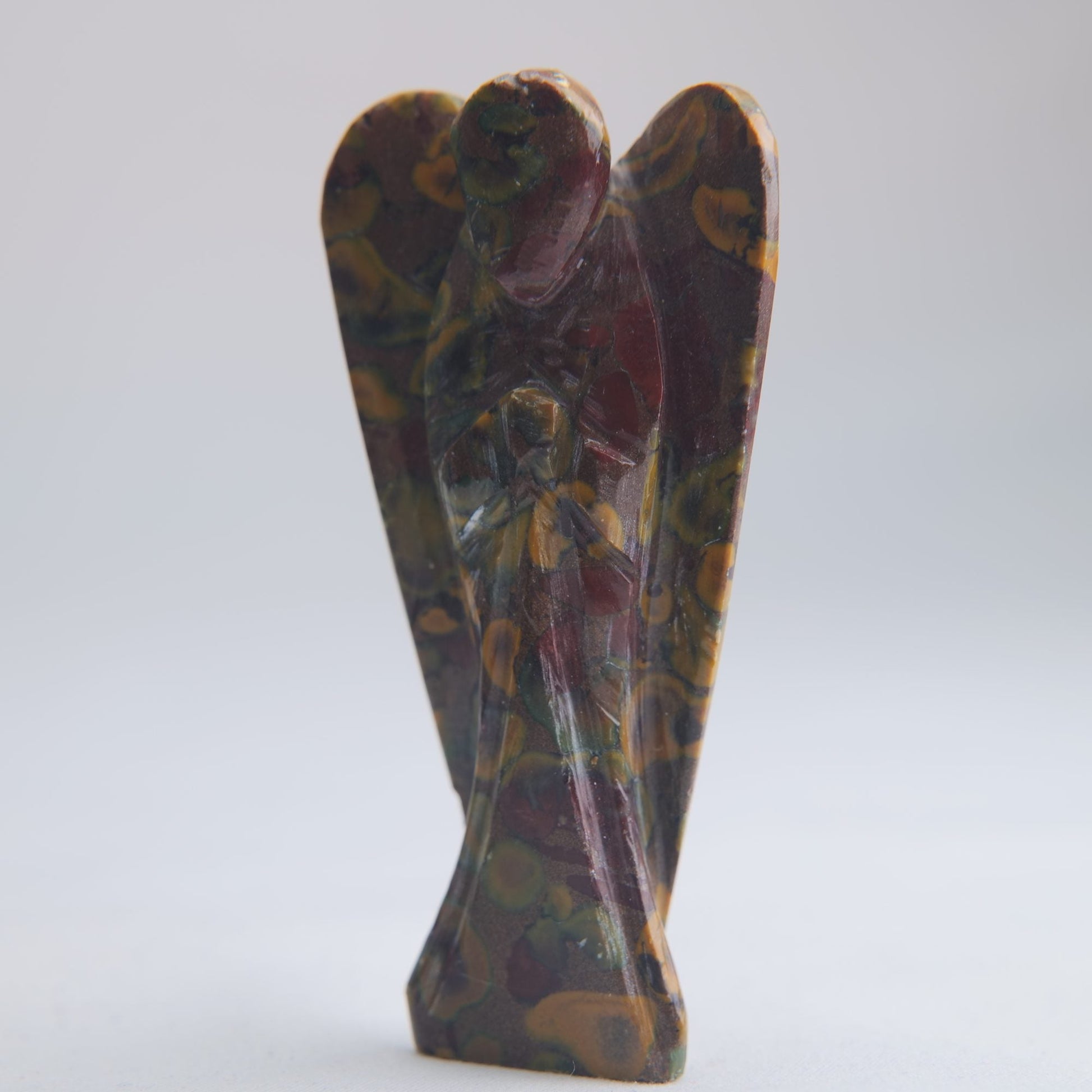 Rainforest Jasper Angel Carving 38g 80mm - Luna Panther