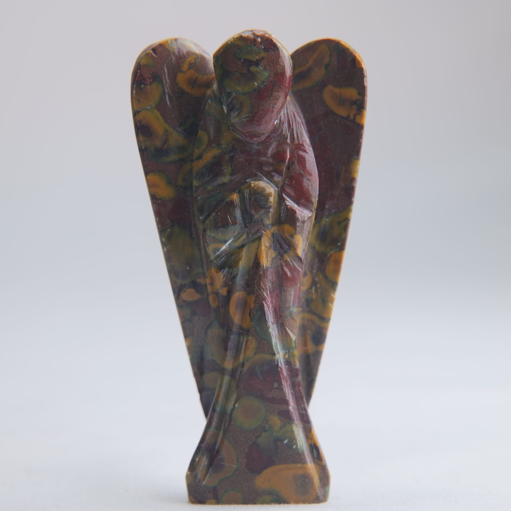 Rainforest Jasper Angel Carving 38g 80mm - Luna Panther