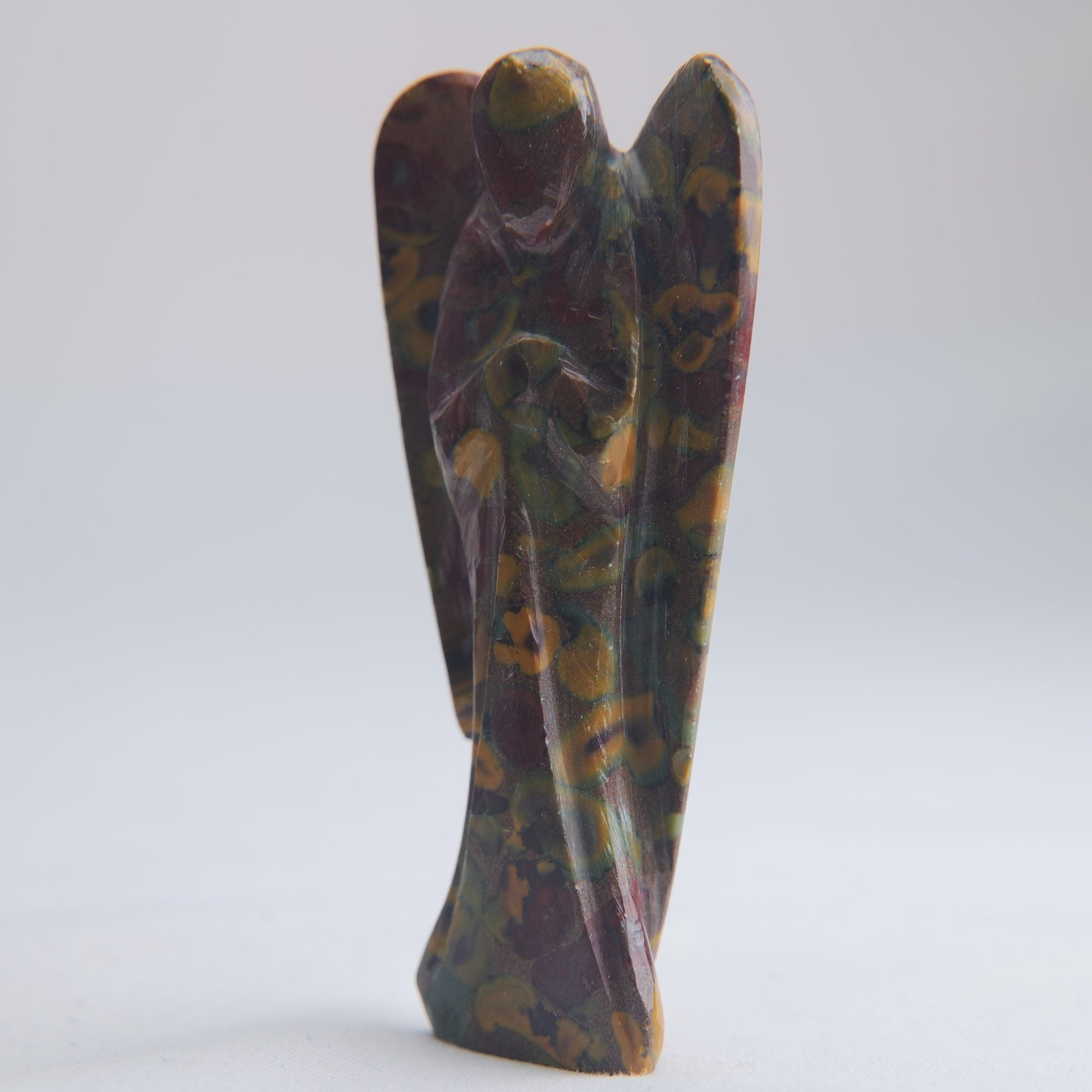 Rainforest Jasper Angel Carving 39g 80mm - Luna Panther
