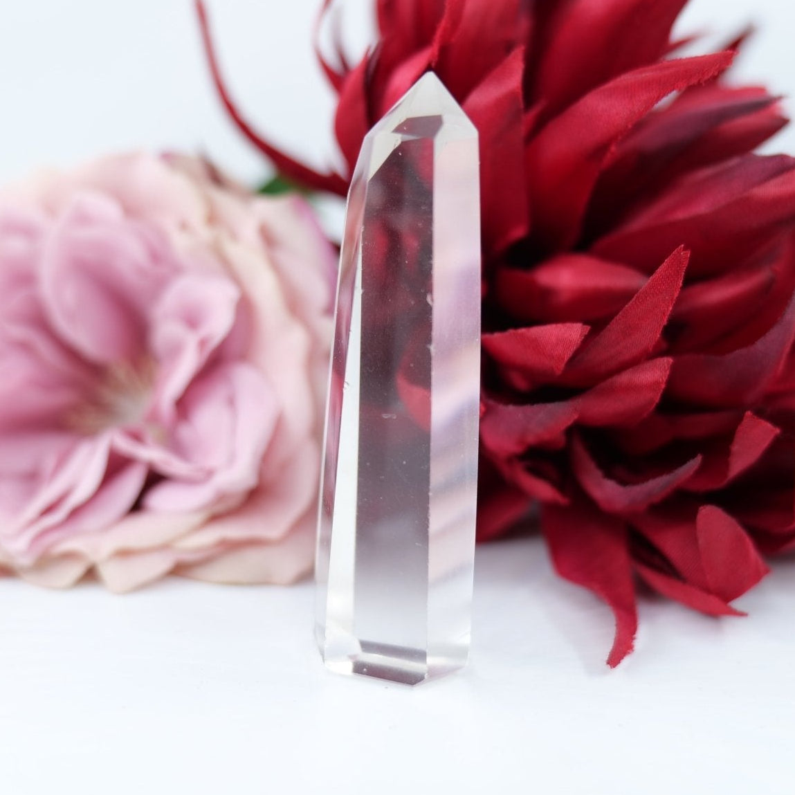 Polished Rare Optic Quartz Point - 47g featuring natural patterning and unique variations - Luna Panther