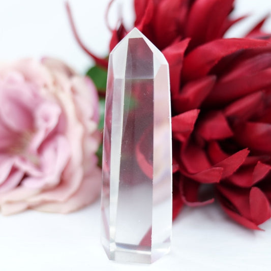 Polished Rare Optic Quartz Point - 56g featuring natural patterning and unique variations - Luna Panther