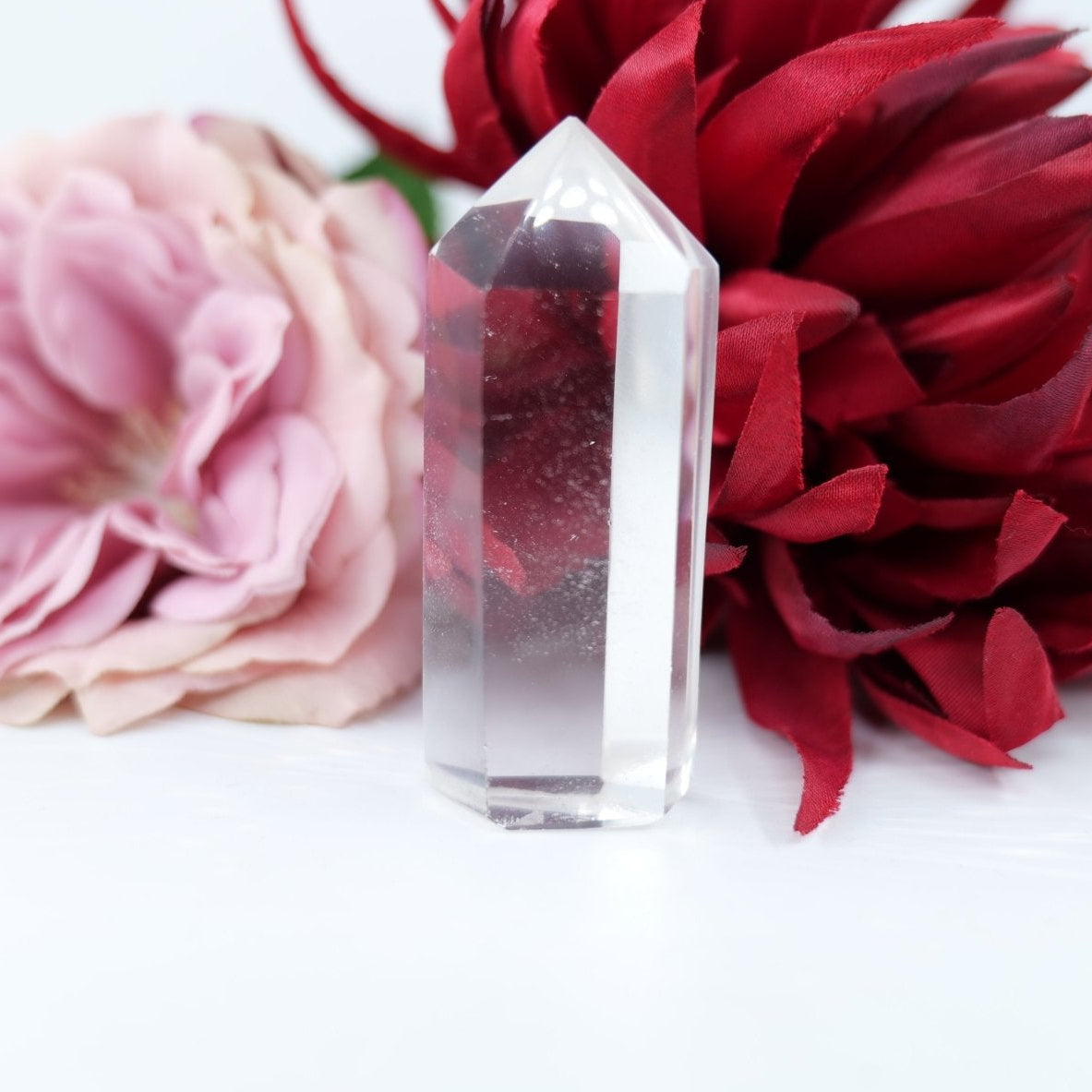 Polished Rare Optic Quartz Point - 58g featuring natural patterning and unique variations - Luna Panther