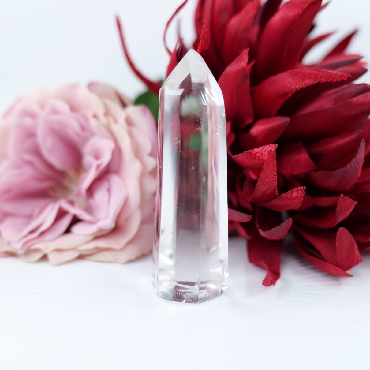 Polished Rare Optic Quartz Point - 70g featuring natural patterning and unique variations - Luna Panther