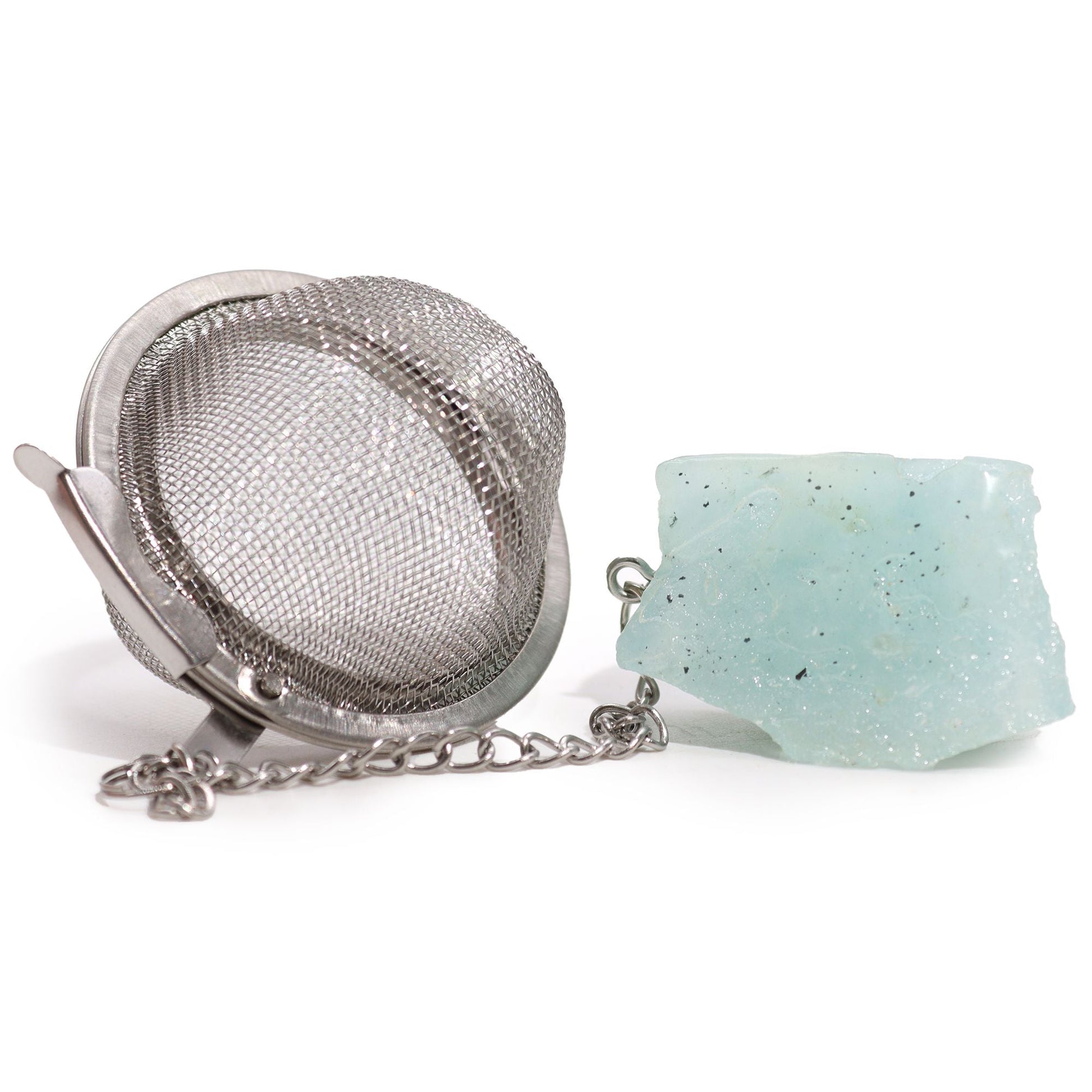 Raw Crystal Gemstone Tea Strainer - Aquamarine - Luna Panther