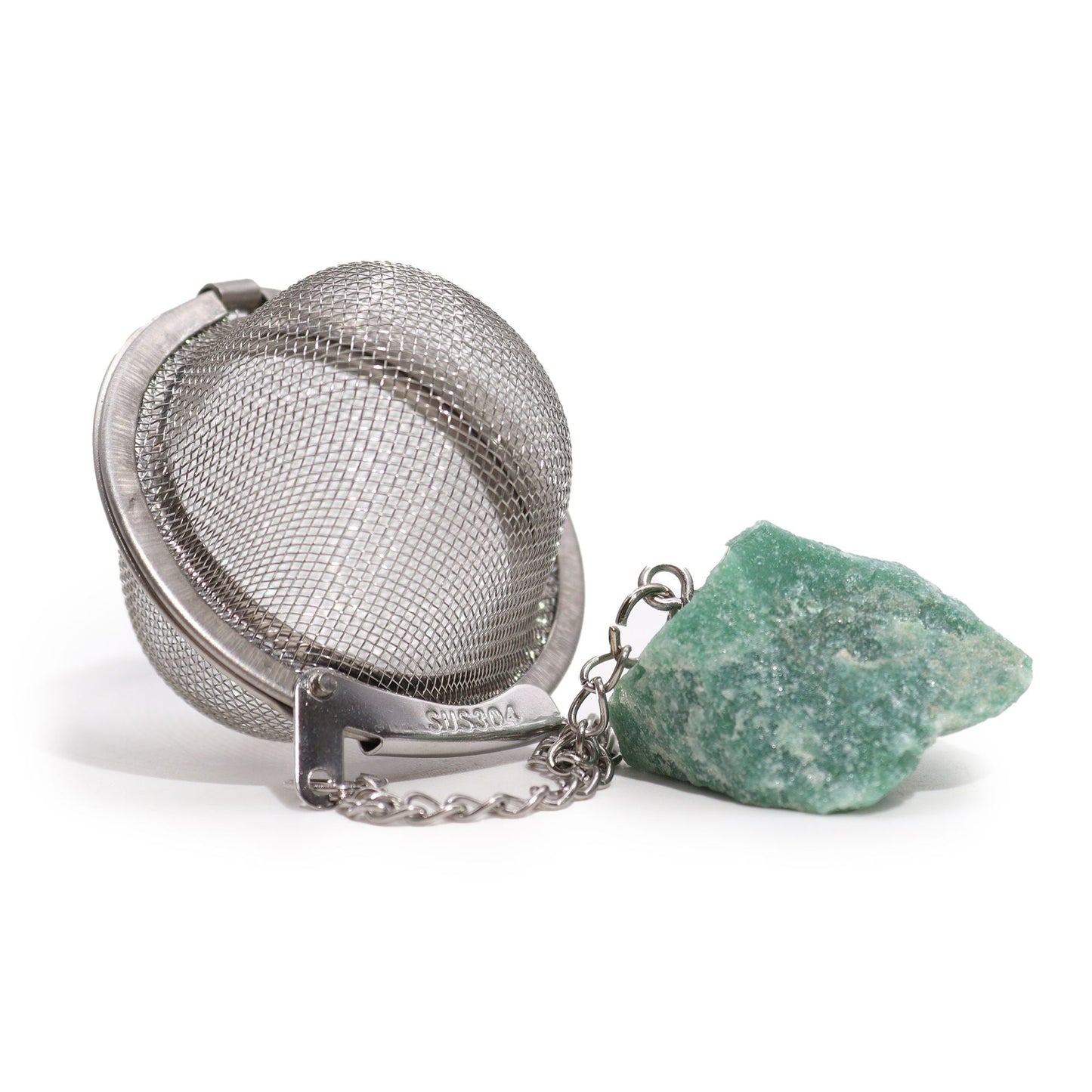 Raw Crystal Gemstone Tea Strainer - Green Aventurine - Luna Panther