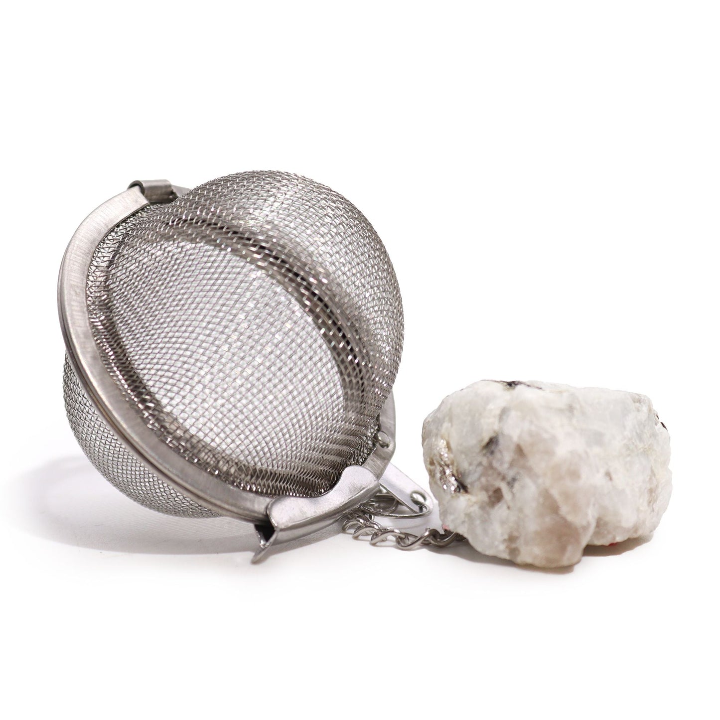 Raw Crystal Gemstone Tea Strainer - Rainbow Moonstone - Luna Panther