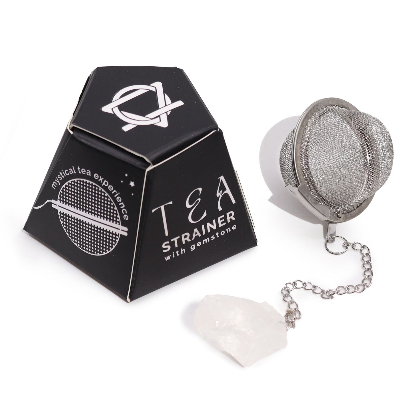 Raw Crystal Gemstone Tea Strainer - Rock Quartz - Luna Panther