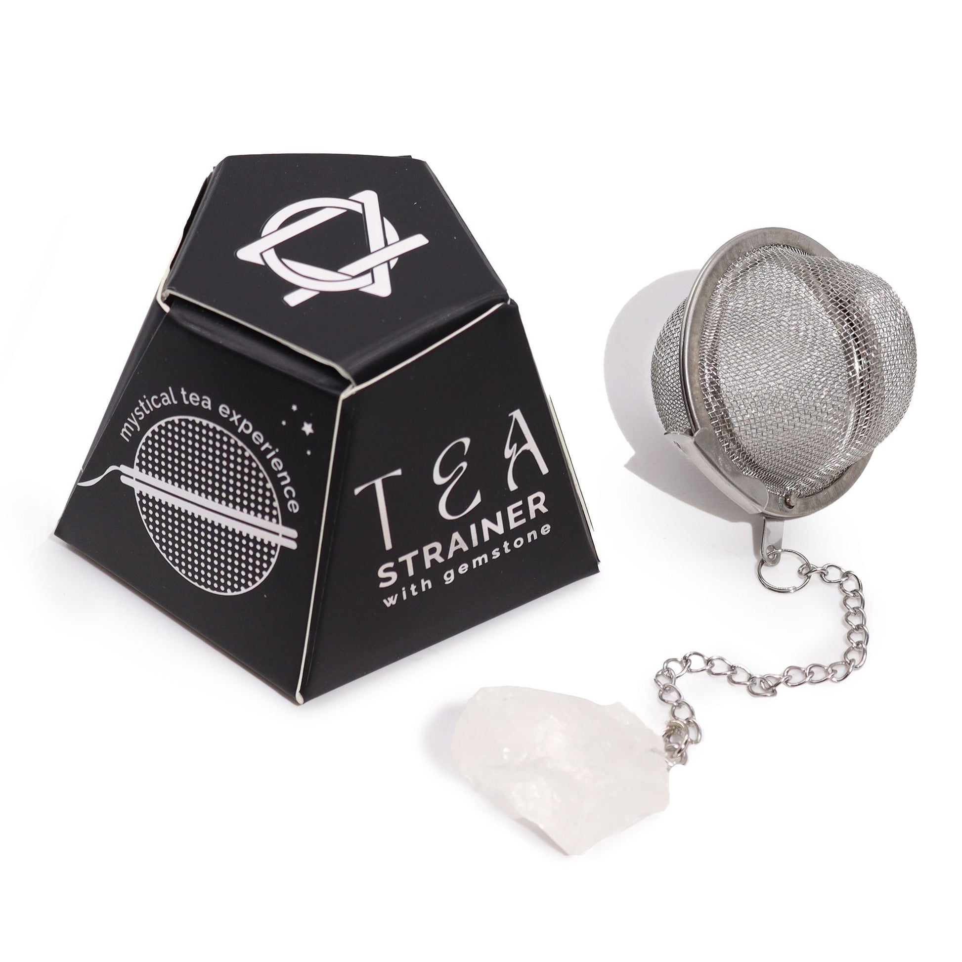 Raw Crystal Gemstone Tea Strainer - Rock Quartz - Luna Panther