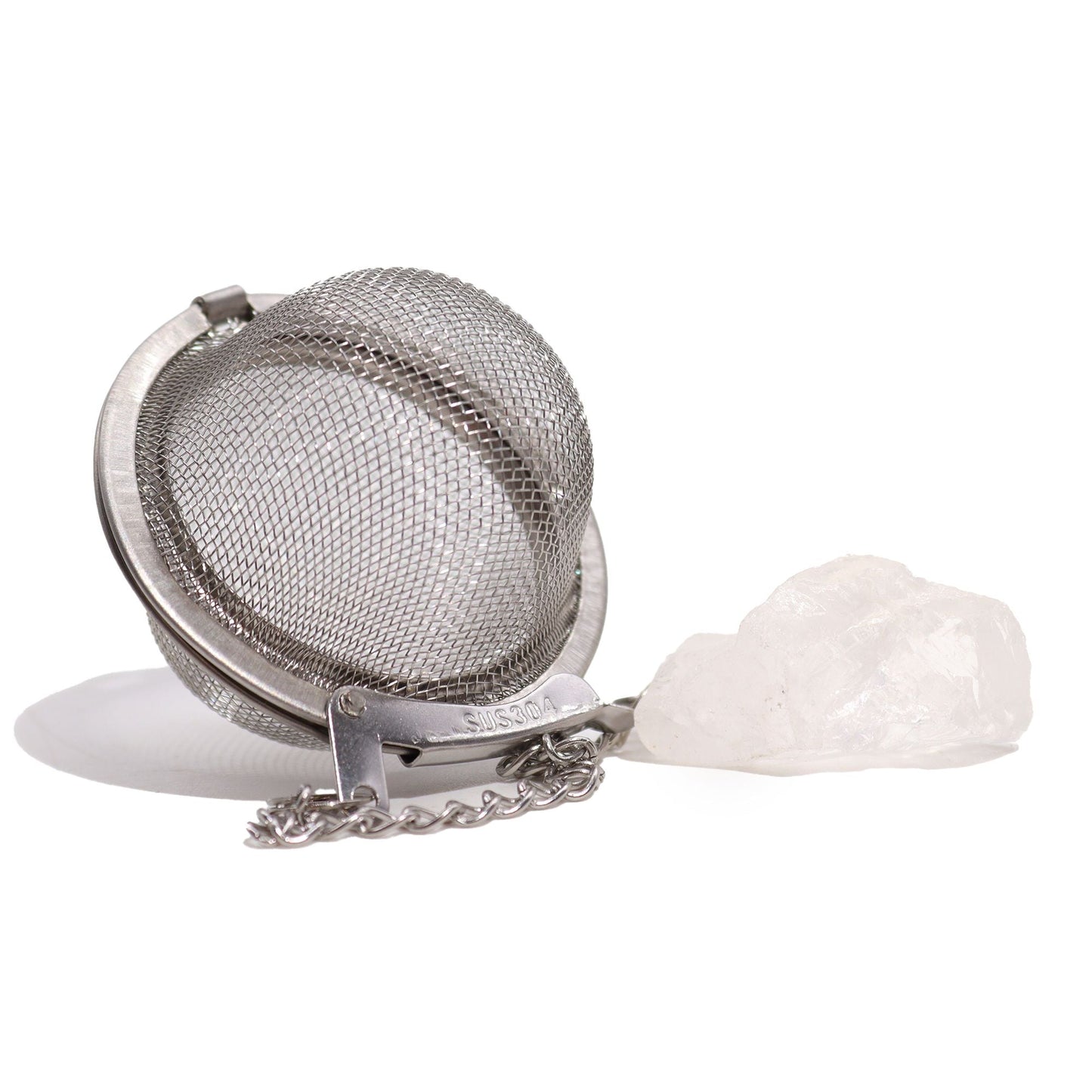 Raw Crystal Gemstone Tea Strainer - Rock Quartz - Luna Panther