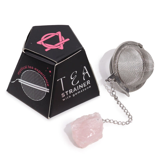 Raw Crystal Gemstone Tea Strainer - Rose Quartz - Luna Panther