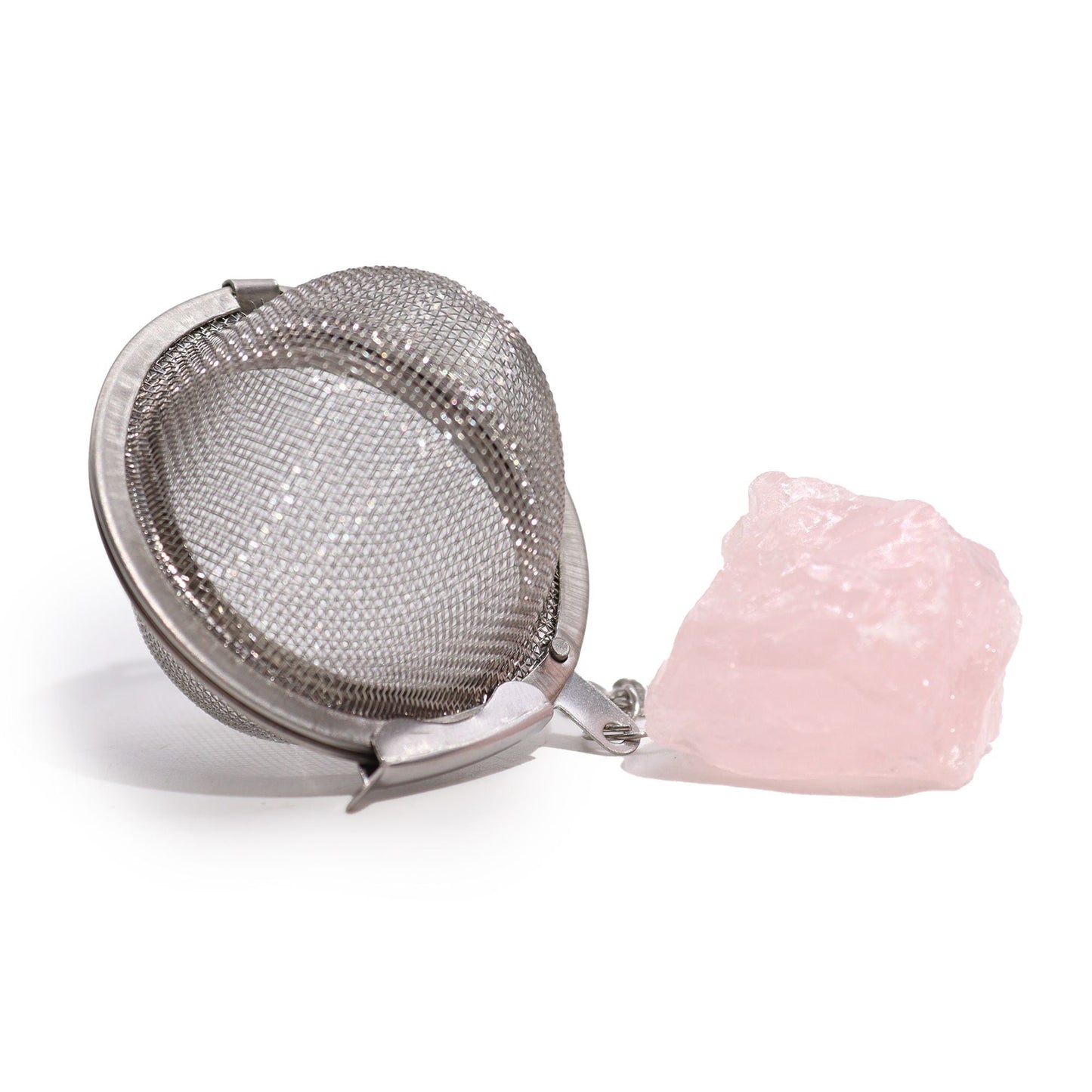 Raw Crystal Gemstone Tea Strainer - Rose Quartz - Luna Panther