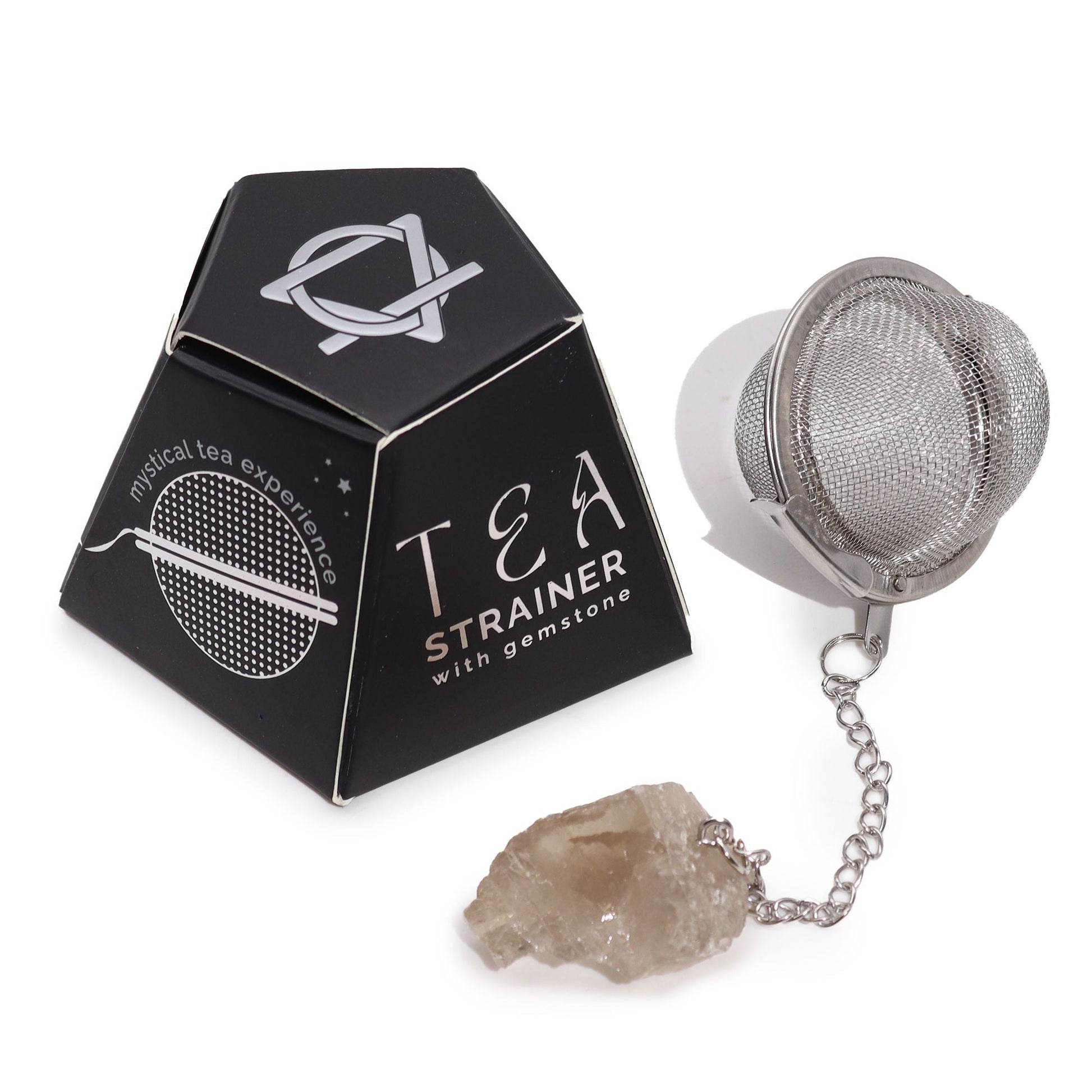 Raw Crystal Gemstone Tea Strainer - Smoky Quartz - Luna Panther