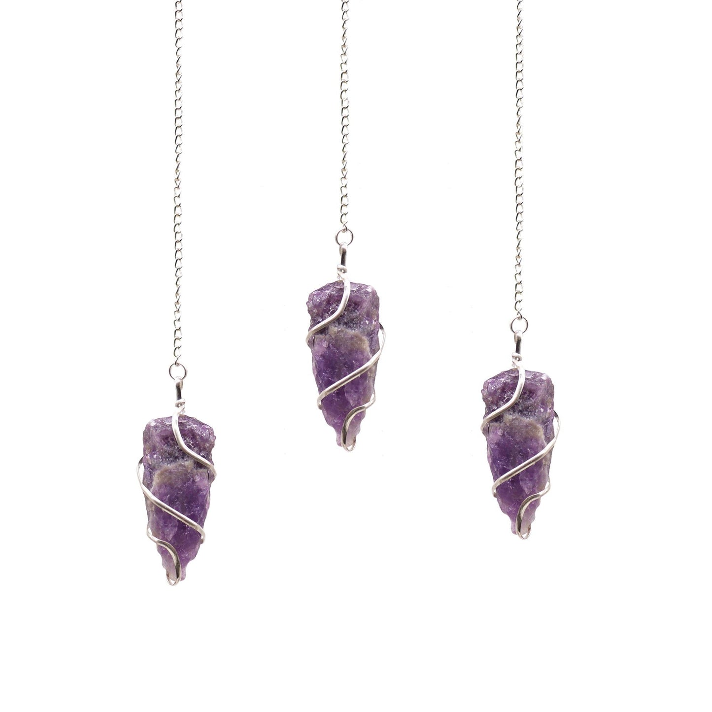 Natural Raw Gemstone Pendulum - Amethyst featuring rich purple colour and natural clarity - Luna Panther