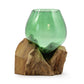 Recycled Beer Bottles - Small Bowl on Wood - Luna Panther