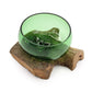 Recycled Beer Bottles - Wide Bowl on Wood - Luna Panther