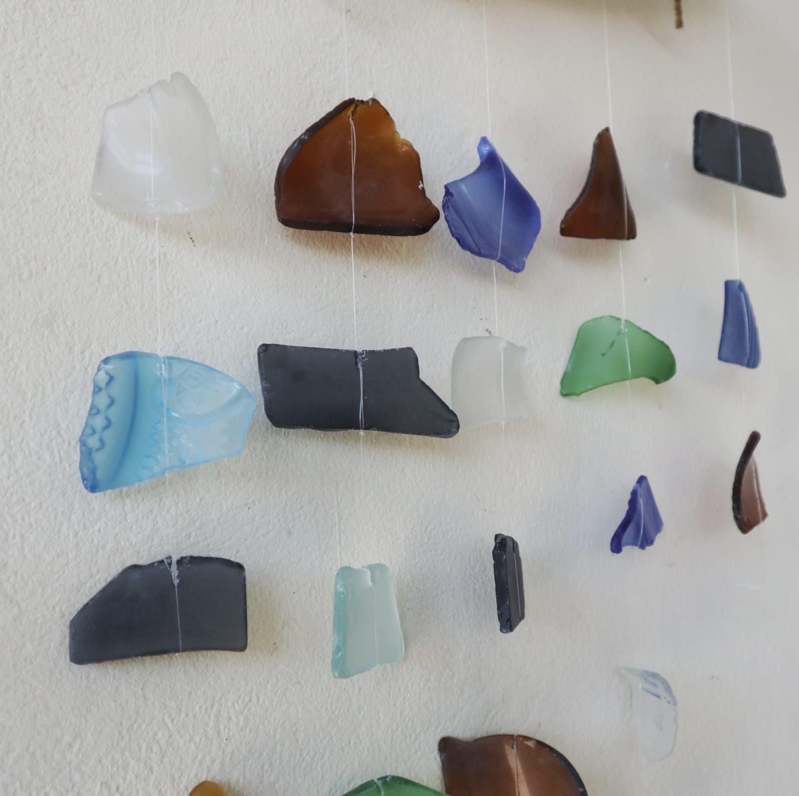 Recycled Glass Wind Chime - Simple Hanging Five Strings - Multi - Luna Panther