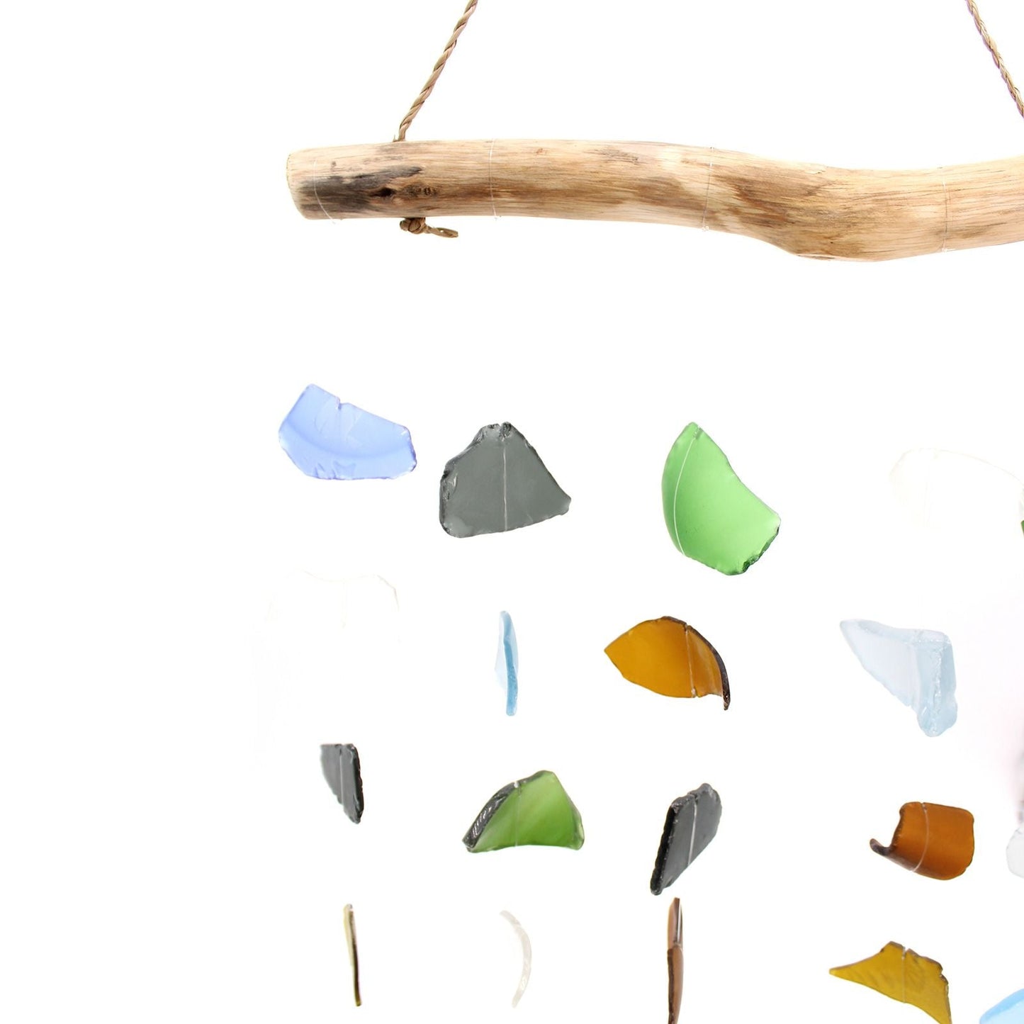 Recycled Glass Wind Chime - Simple Hanging Five Strings - Multi - Luna Panther
