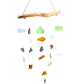 Recycled Glass Wind Chime - Simple Hanging Five Strings - Multi - Luna Panther