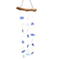 Recycled Glass Wind Chime - Three Drop - Blue & White - Luna Panther