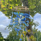 Recycled Glass Wind Chime - Three Stick - All Blues - Luna Panther