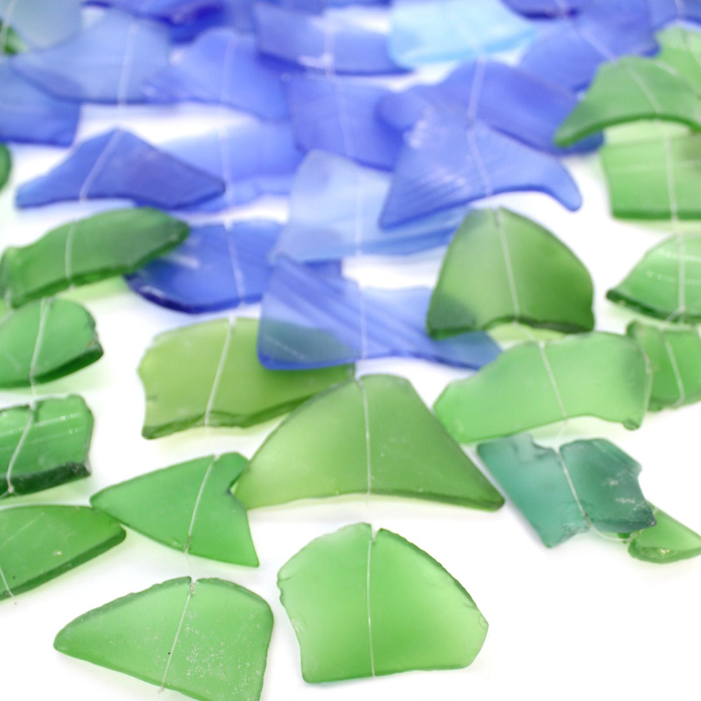 Recycled Glass Wind Chime - Three Stick - Blue & Green - Luna Panther