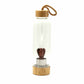 Red Jasper Angel Crystal Infused Glass Water Bottle 500ml - Luna Panther