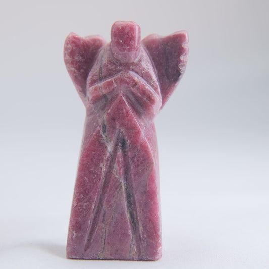 Rhodonite Angel Carving 72g 70mm - Luna Panther