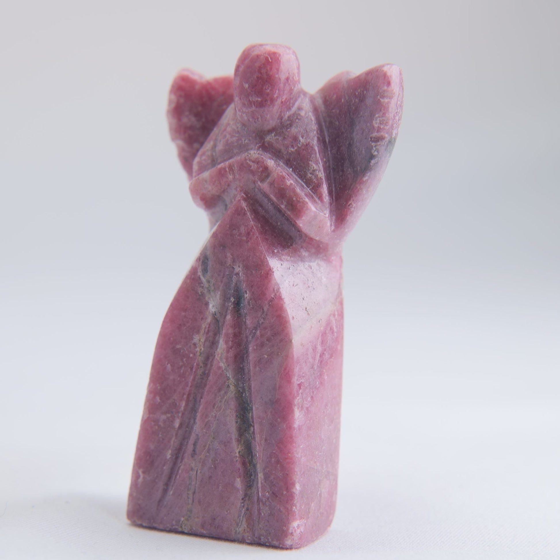 Rhodonite Angel Carving 72g 70mm - Luna Panther