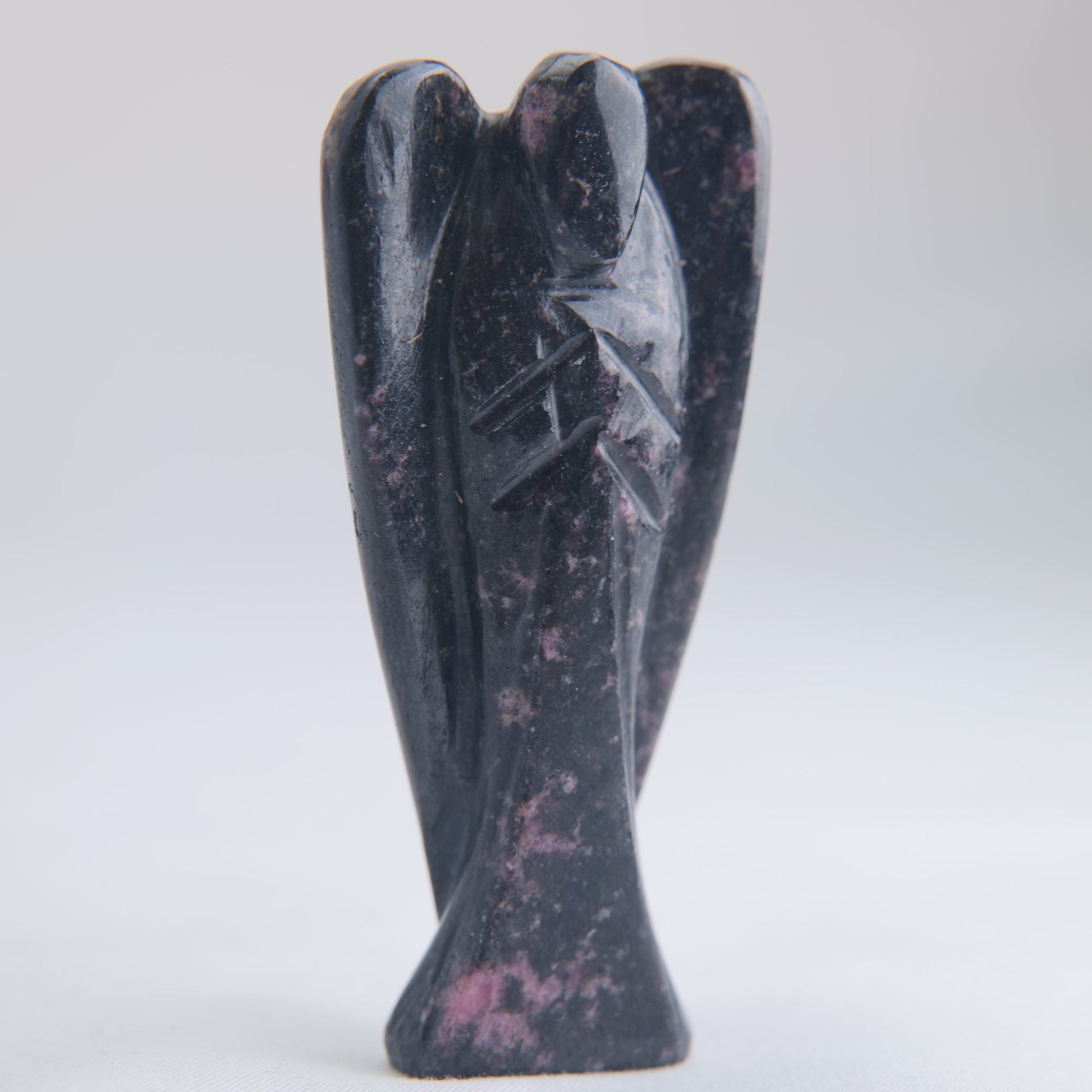Rhodonite Angel Carving 74g 80mm - Luna Panther