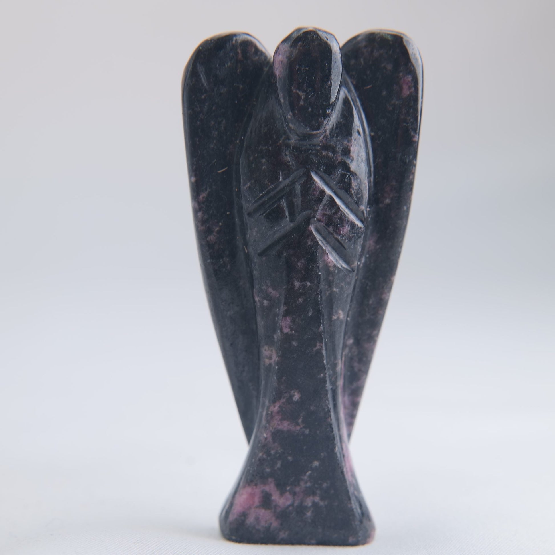 Rhodonite Angel Carving 74g 80mm - Luna Panther